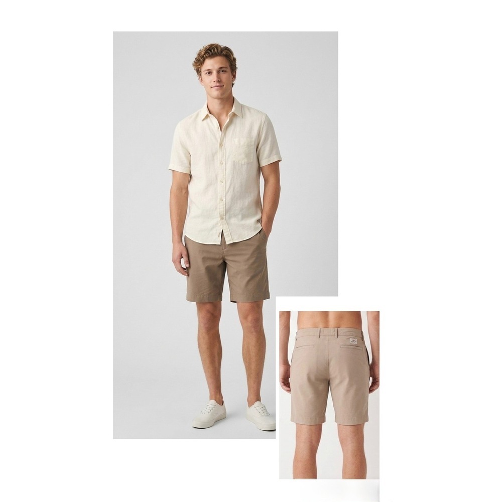 Faherty All Day Shorts Mens 42 Khaki Tan Recycled Stretch MSC0012